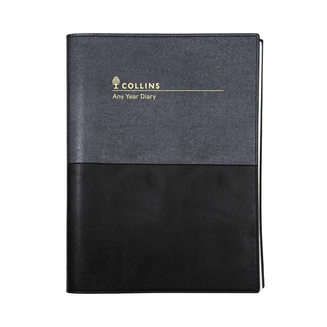 DIARY ANY YEAR COLLINS A4 VANESSA WTV BLACK