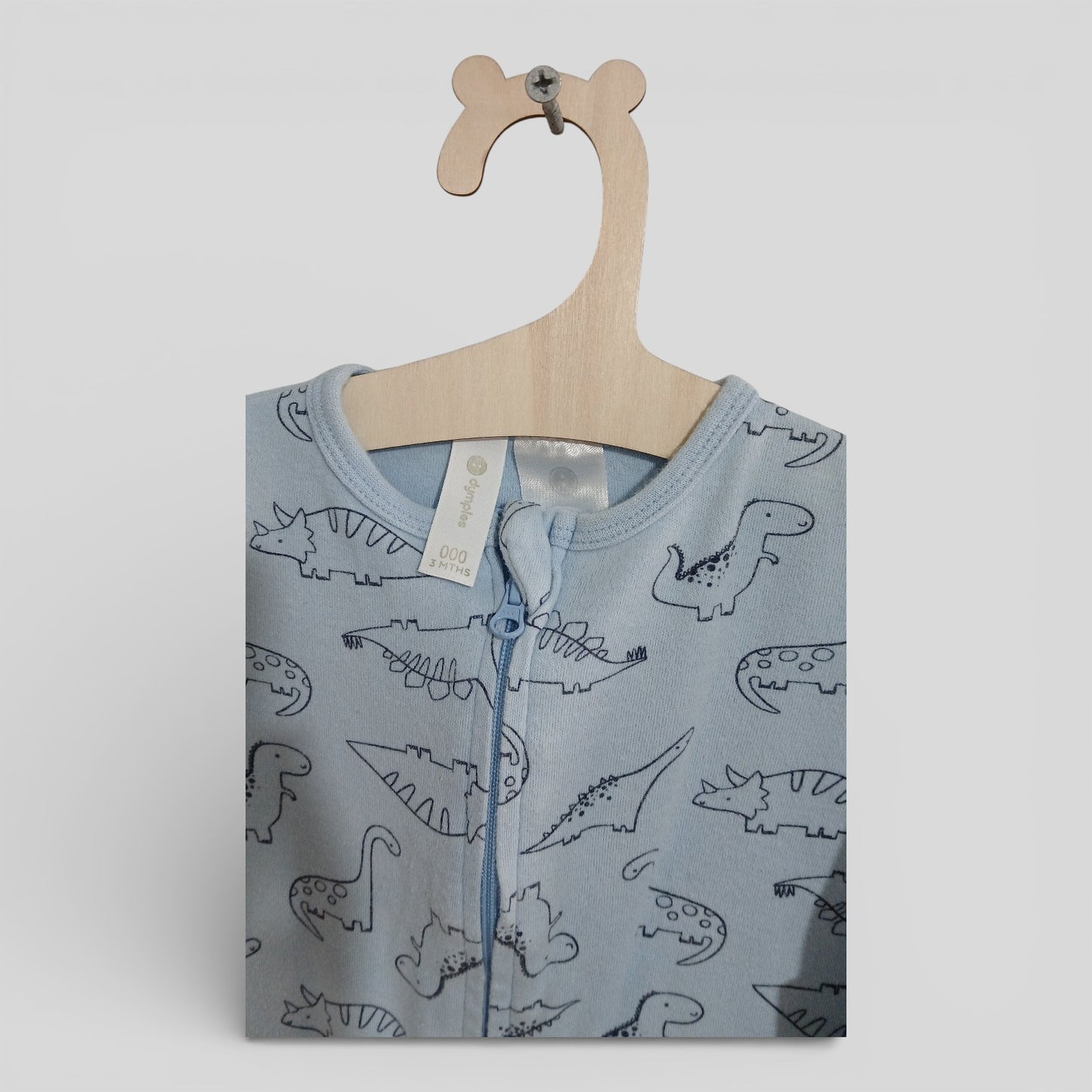 (000JNR) Dymples | Dino Onesie Blue