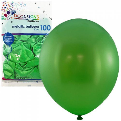 Metallic Lime 30cm Balloons 100pk