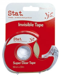 TAPE INVISIBLE STAT 18MMX 33M ON DISPENSER