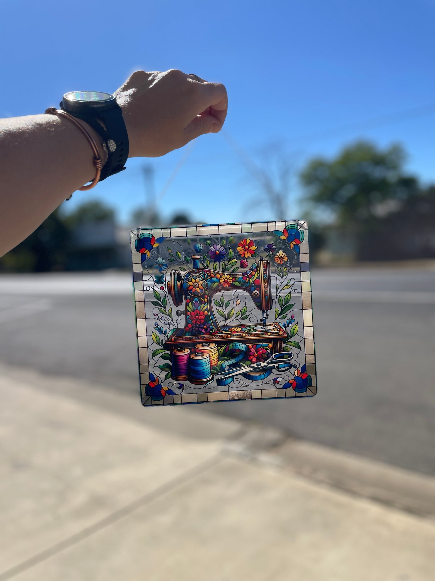 Sewing Machine Square | Suncatcher