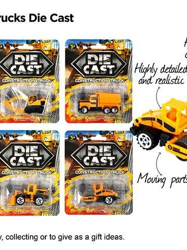 Diecast Construction Trucks Assorted