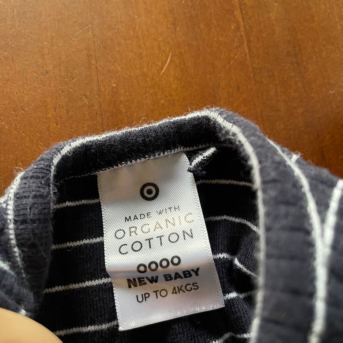 (0000) Target Organic Cotton B&W Striped L/S Jumpsuit