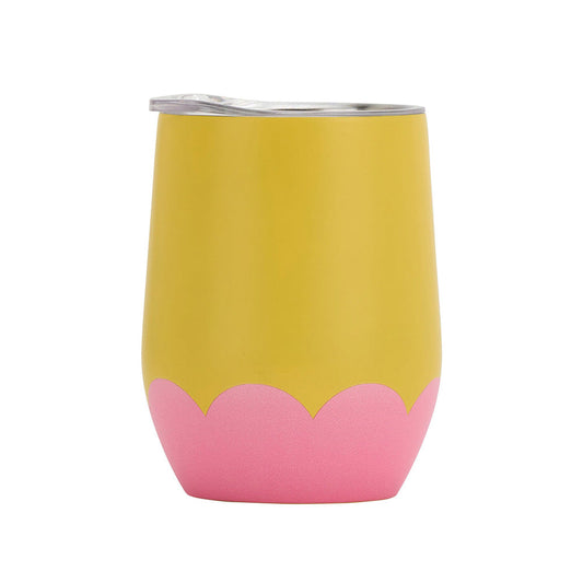 Wine Tumbler - Double Walled - Wave YELLOW CANDY