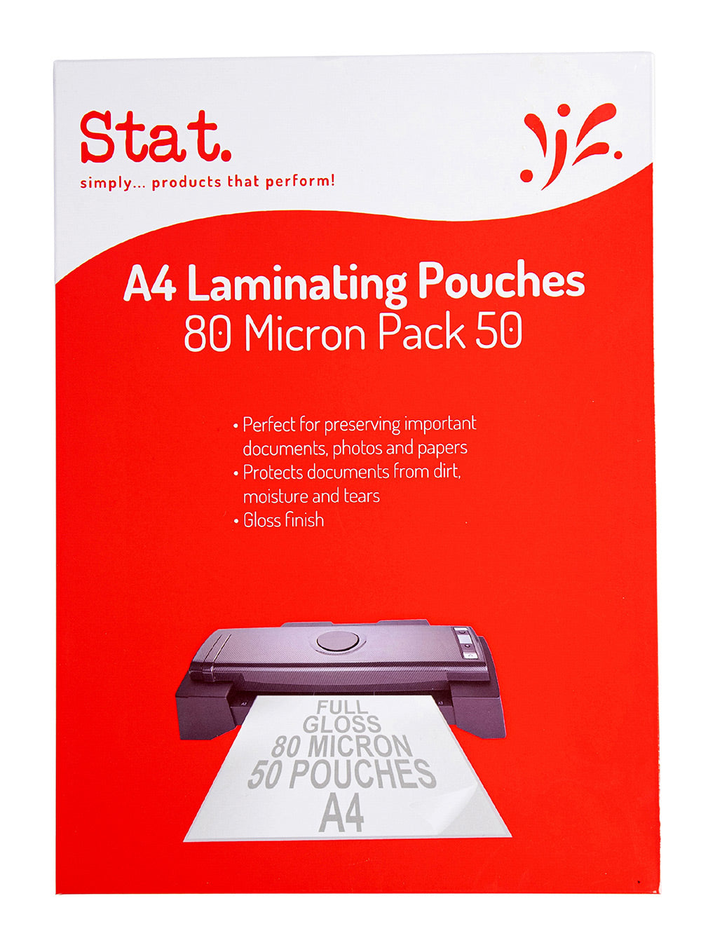 LAMINATING POUCHES STAT A4 80 MICRON PK50