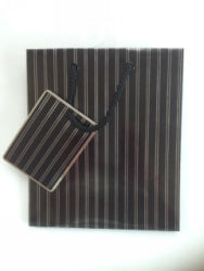 BAG GIFT MEDIUM PINSTRIPE BLACK/SILVER