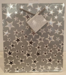 BAG GIFT LGE SILVER STARS
