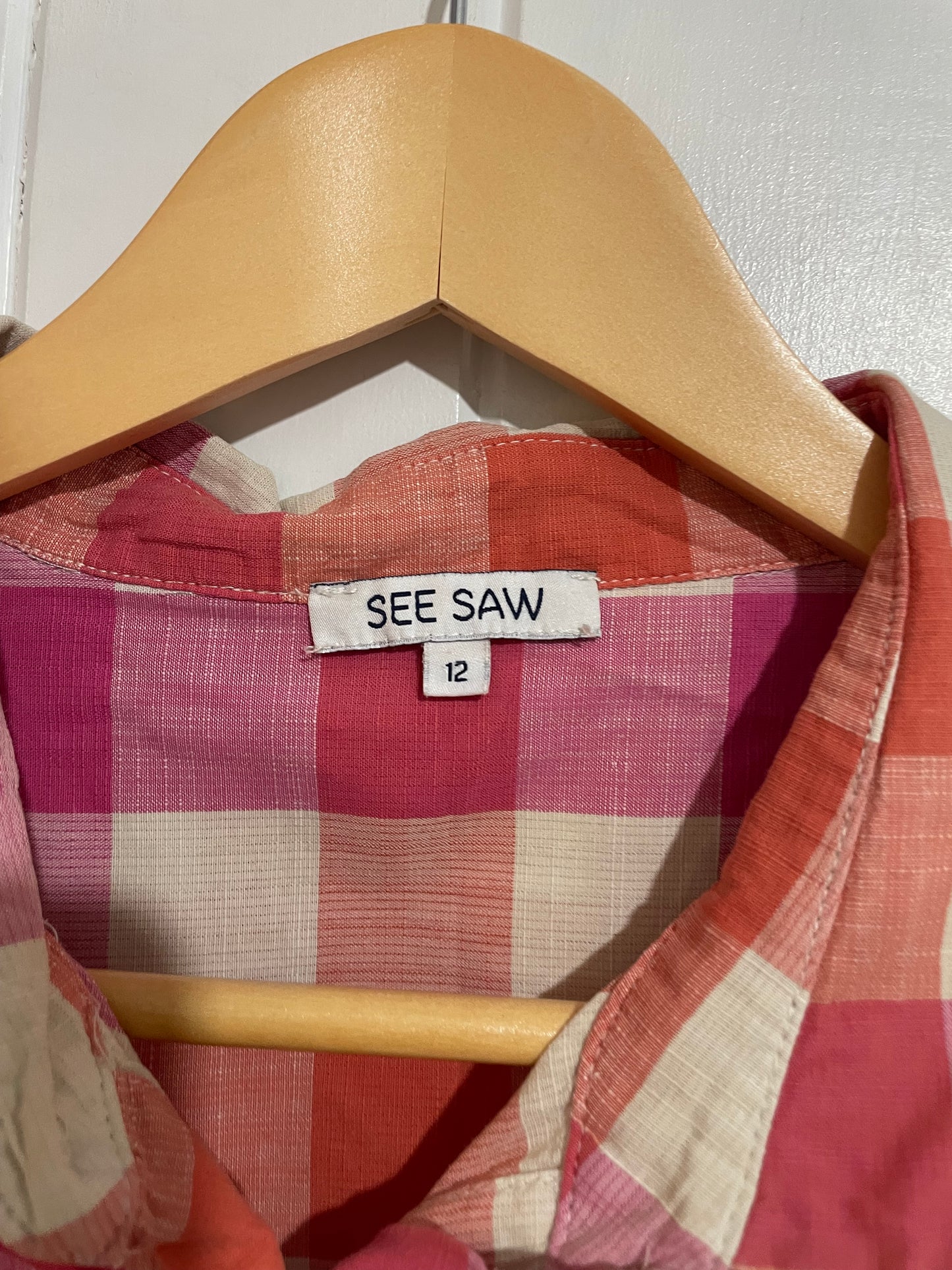 (12) See Saw | Check Blouse