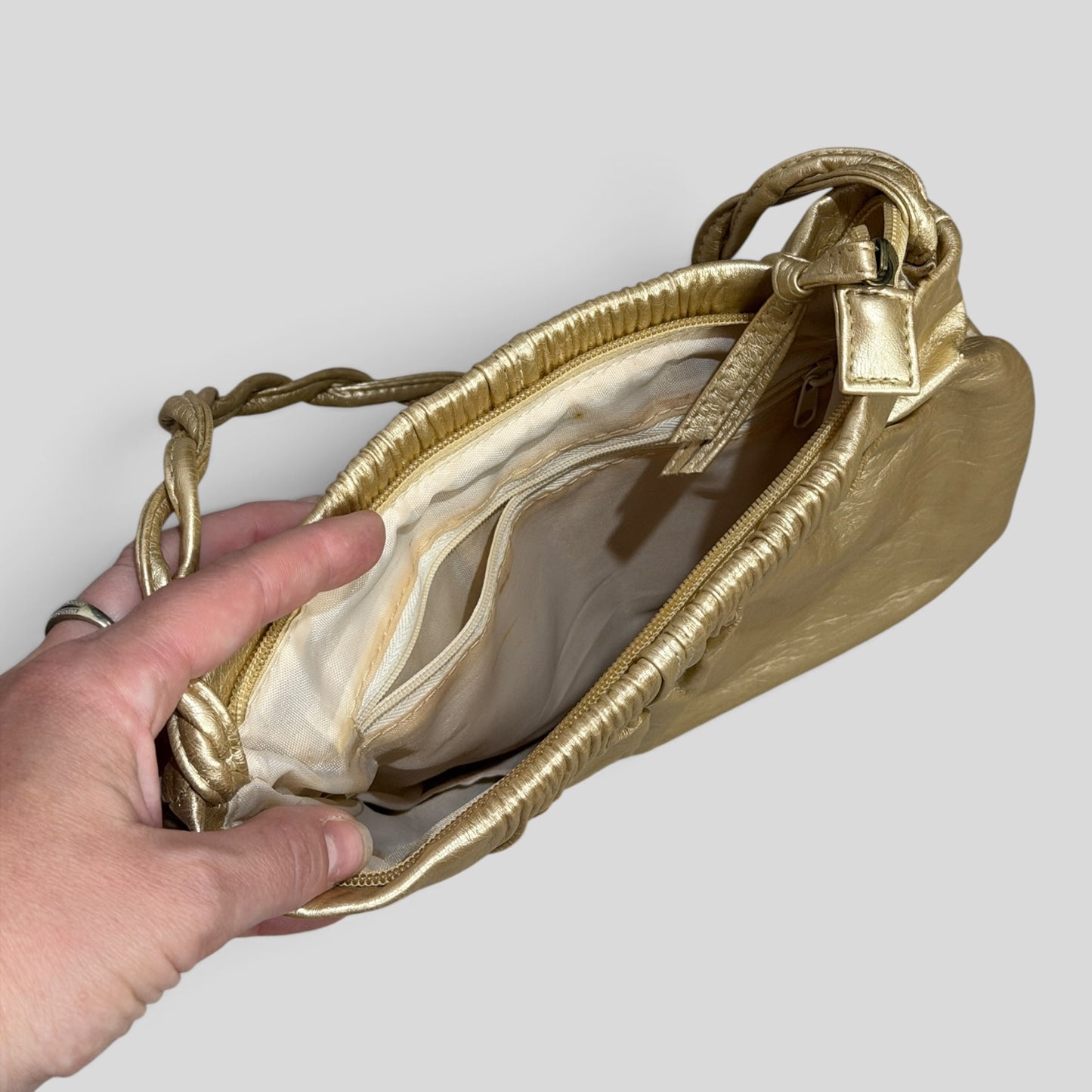 Clutch | Gold Ruched