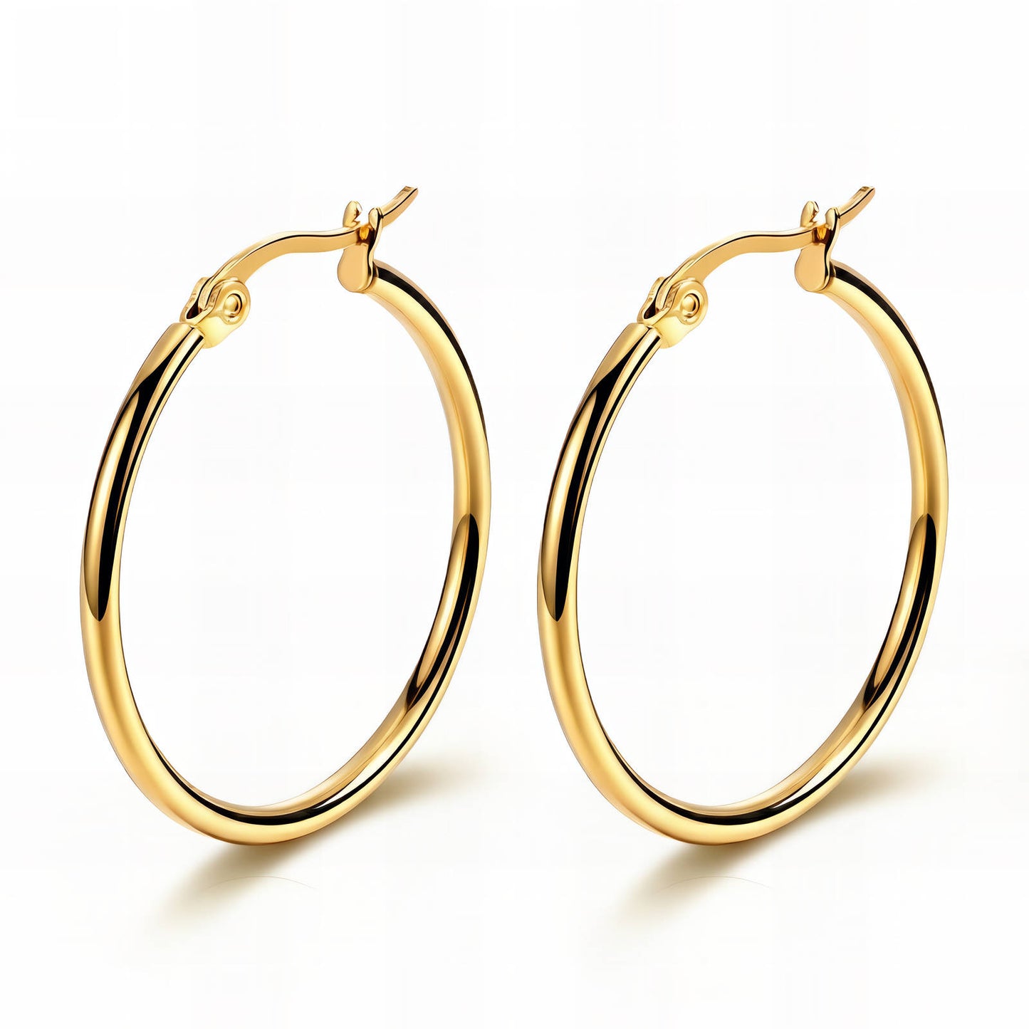 'Golden Plains' Earrings, 18K Gold Plated Steel
