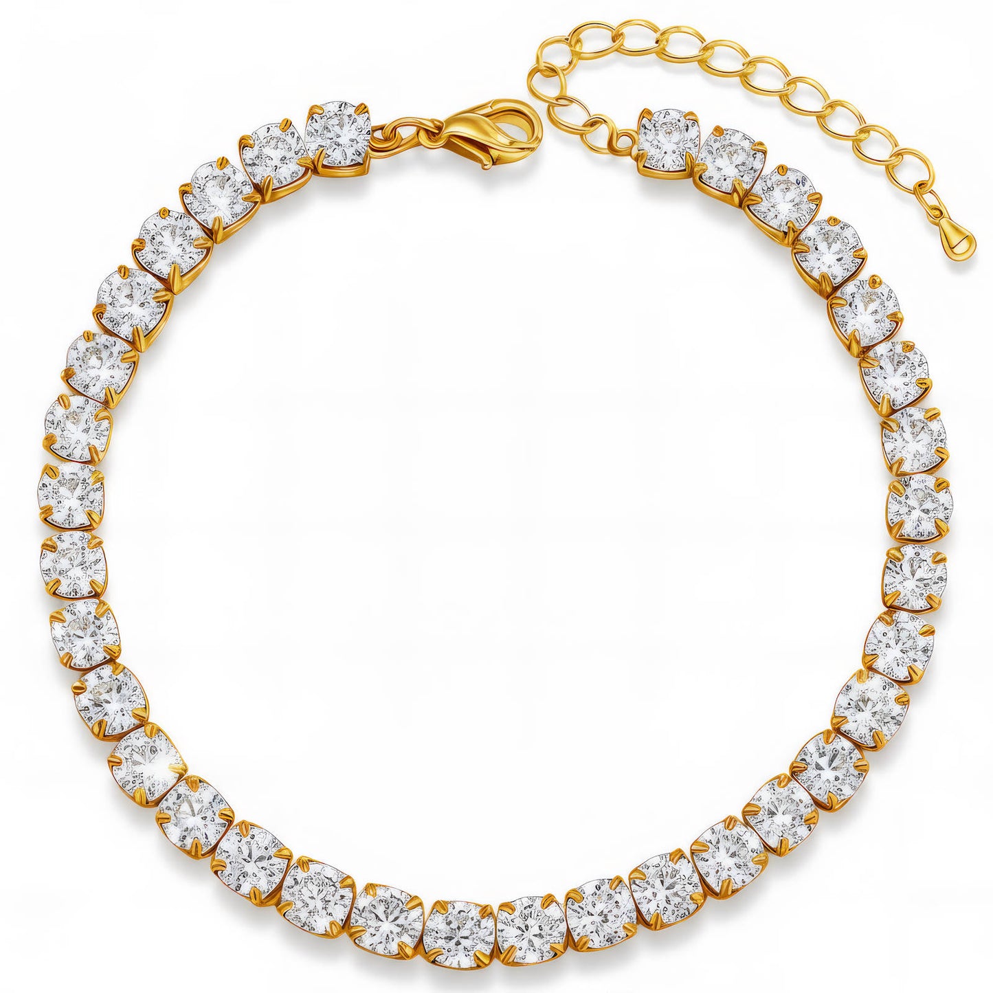 'Evergreen' Tennis Bracelet, 18K Gold Plated Steel