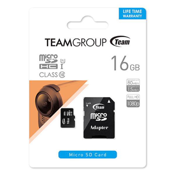 MEMORY CARD TEAM MICRO SDHC CLASS 10 16GB