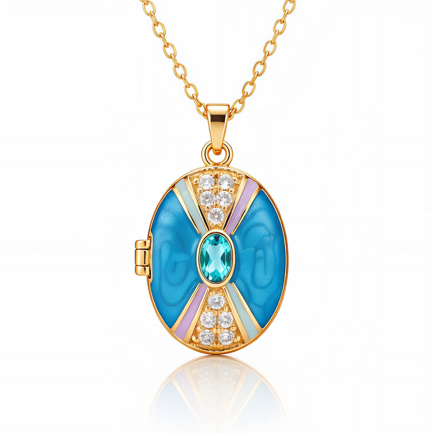 'Coolibah' Locket Necklace, 18K Gold Plated Steel