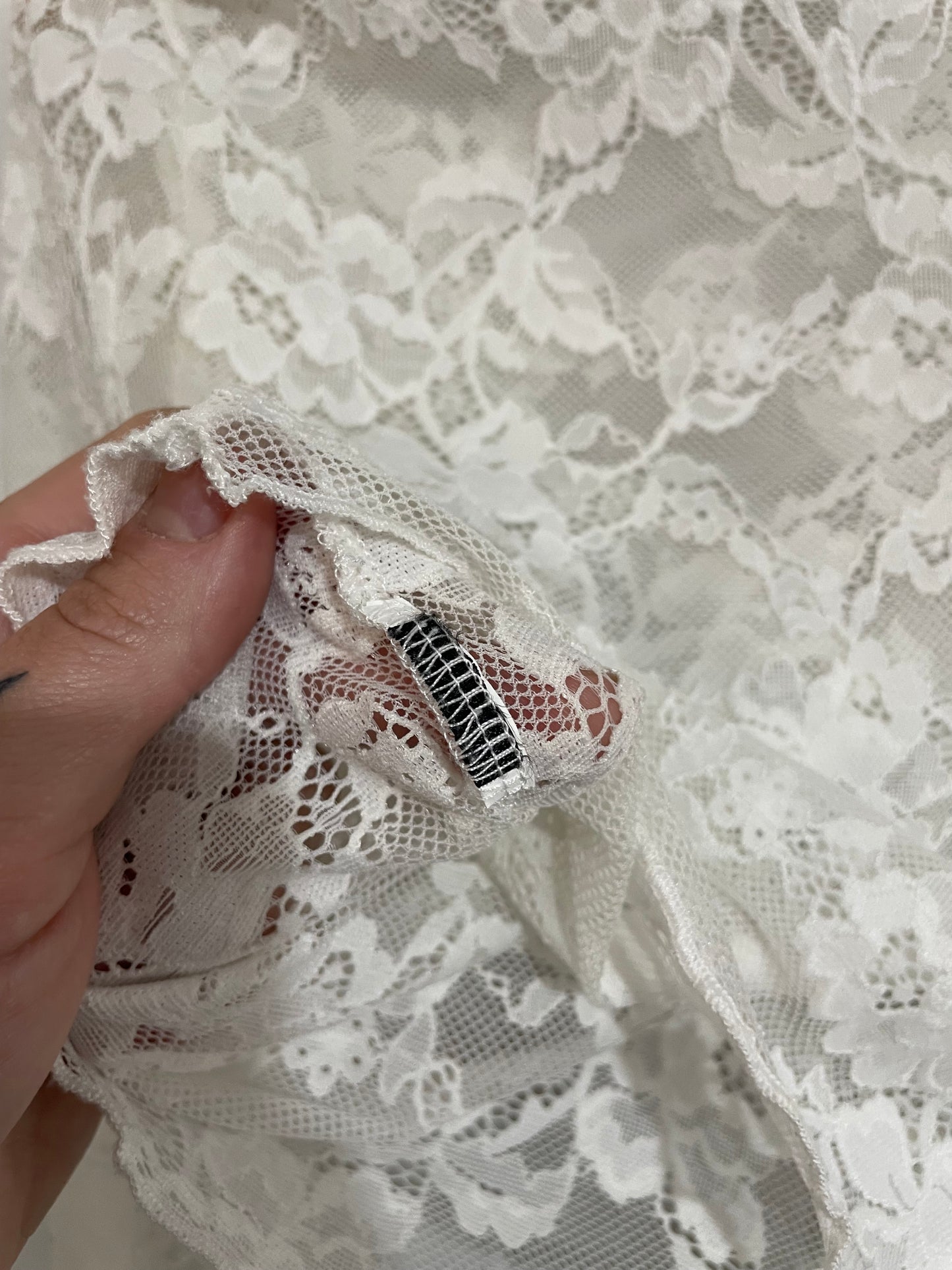 (XS) Shein | White Lace LS Shirt