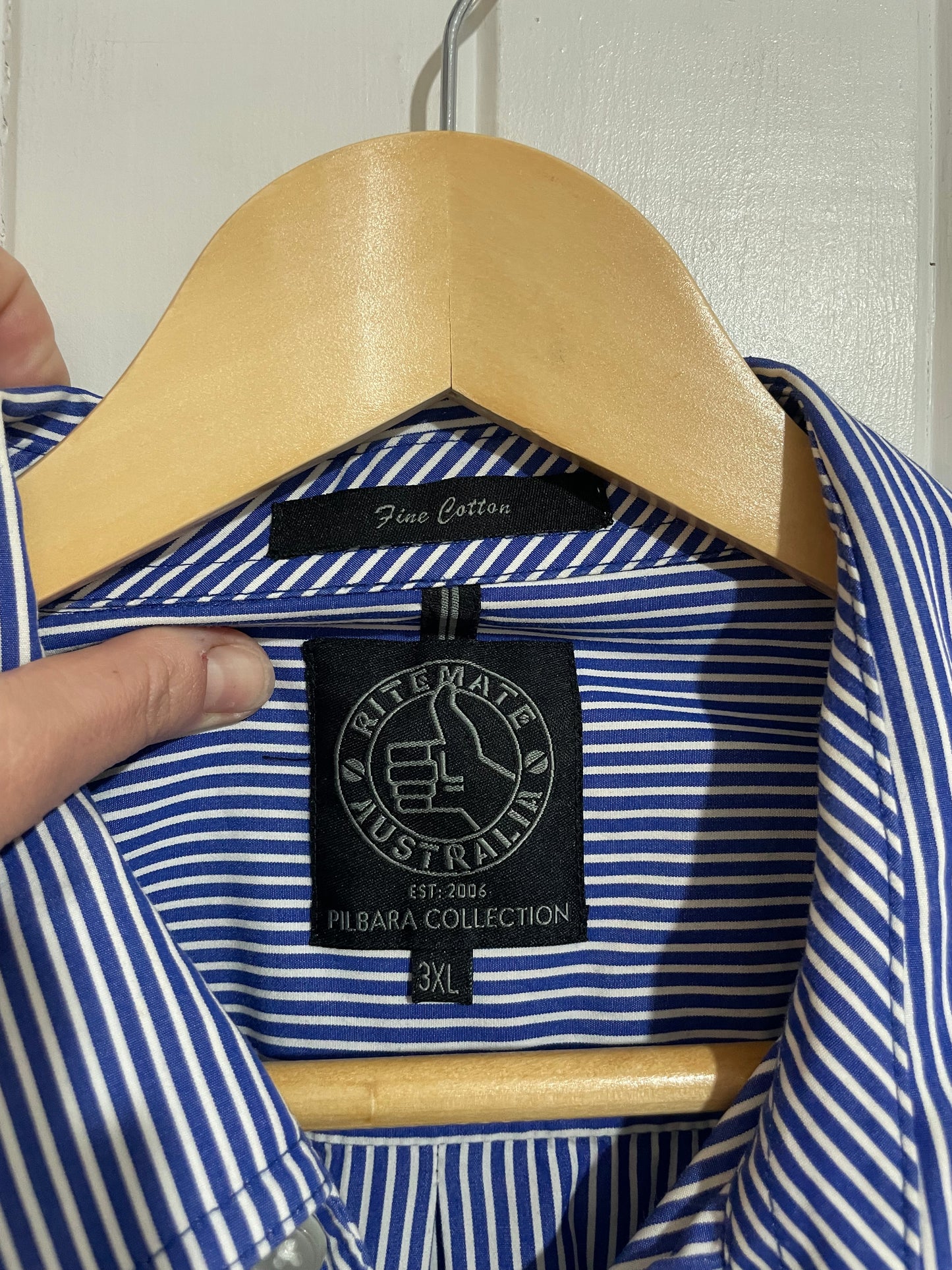 (3XL) Pilbara | Striped LS Workshirt