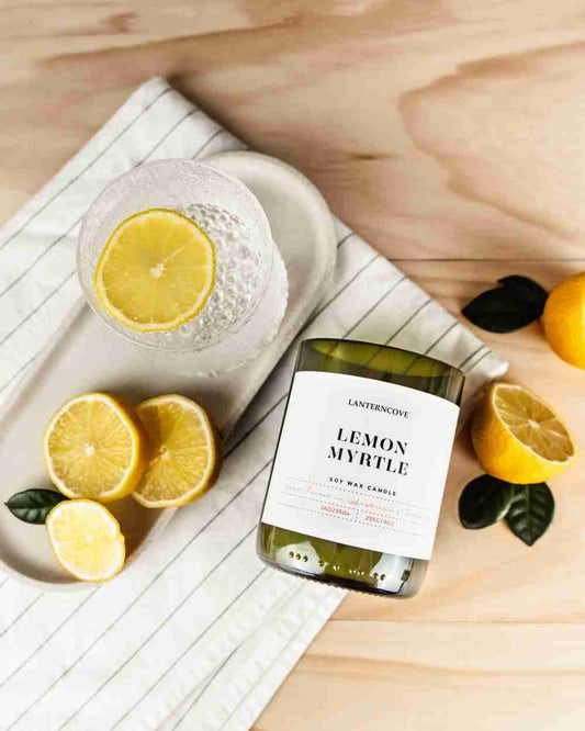 Lemon Myrtle | Jade 9oz Soy Wax Candle | Lanterncove