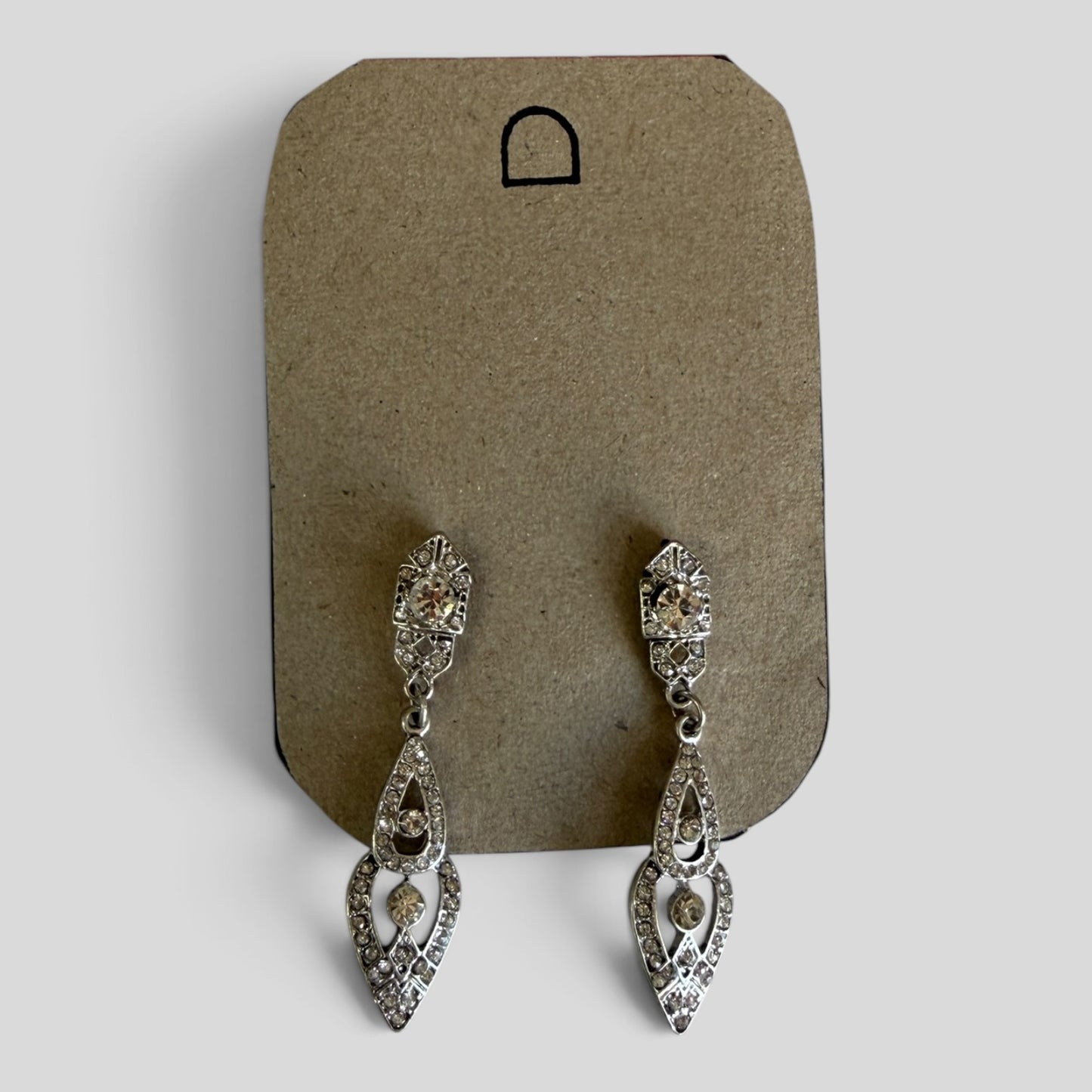 Earrings | Silver Diamonte Tear Drops