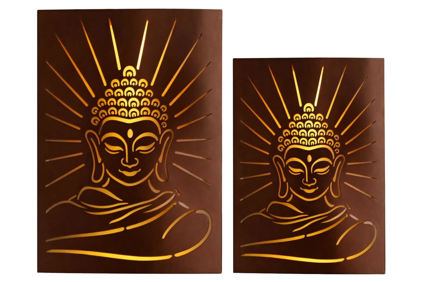Buddha Solar Metal Wall Art 40x30cm