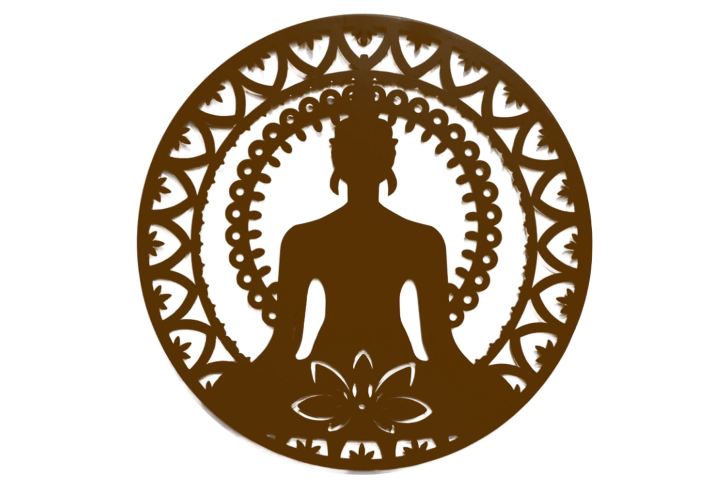 Metal Wall Art Buddha Round 53cm