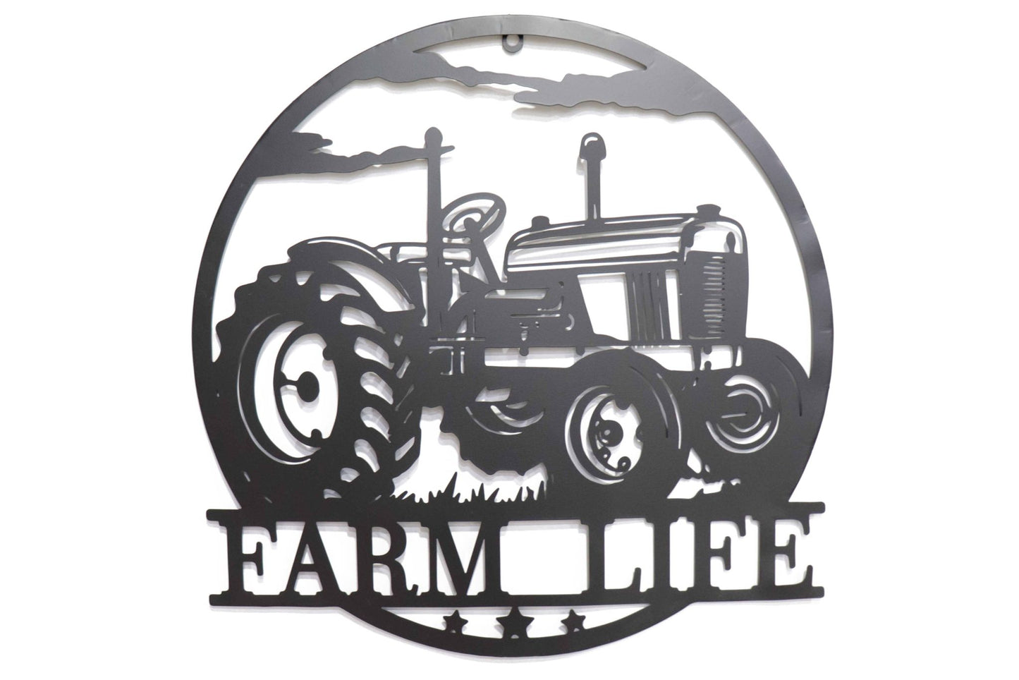 Metal Wall Art Tractor Farm Life 52x53cm