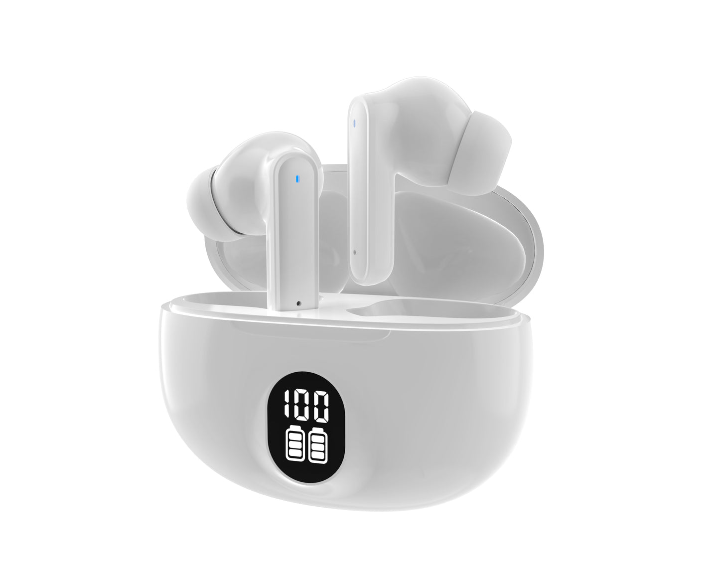 iGear | EARBUDS WIRELESS WITH DISPLAY & CHARGING CASE ENC + ANC - WHITE