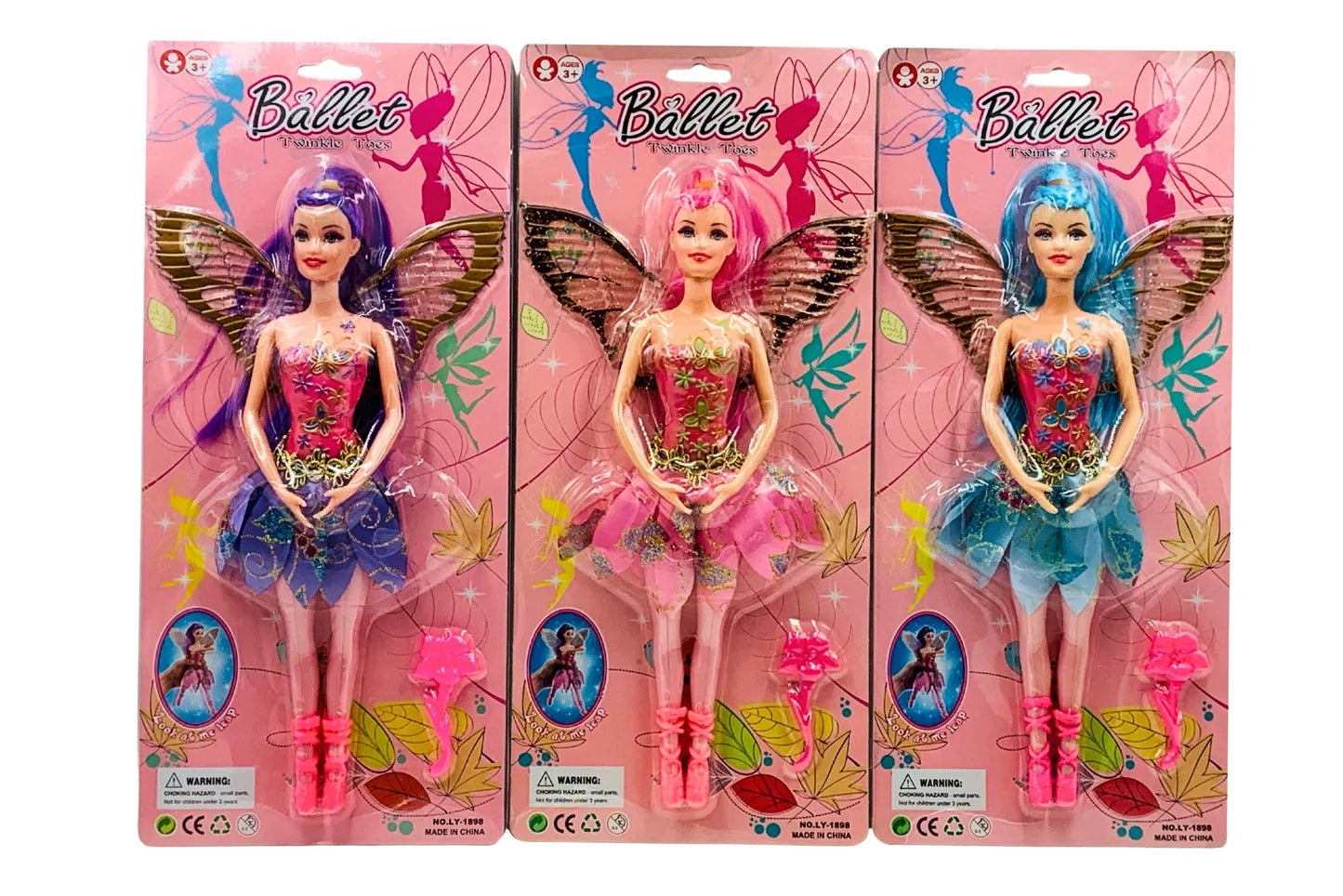 Ballet Doll Set w/Wings Asstd
