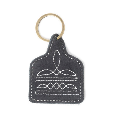 Saddle Mark Embroidered Leather Key Fob