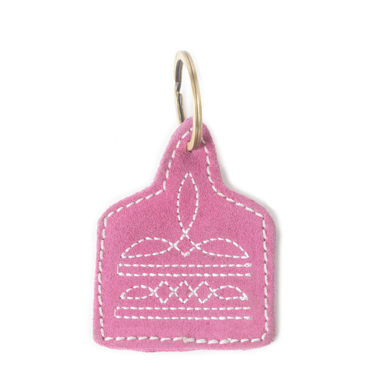 Saddle Mark Embroidered Leather Key Fob
