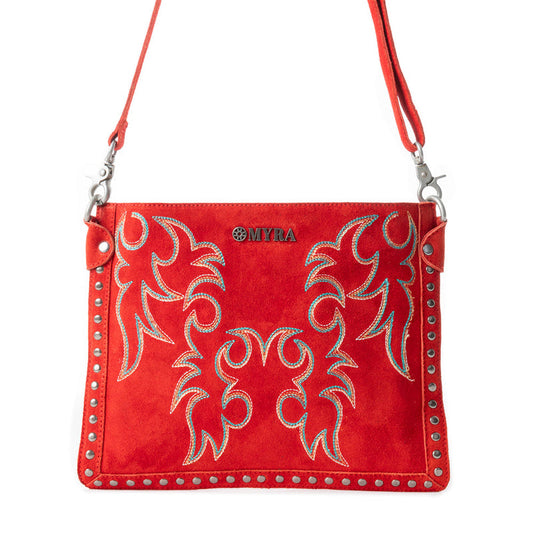 Texas Rose Western Embroidered Leather Bag