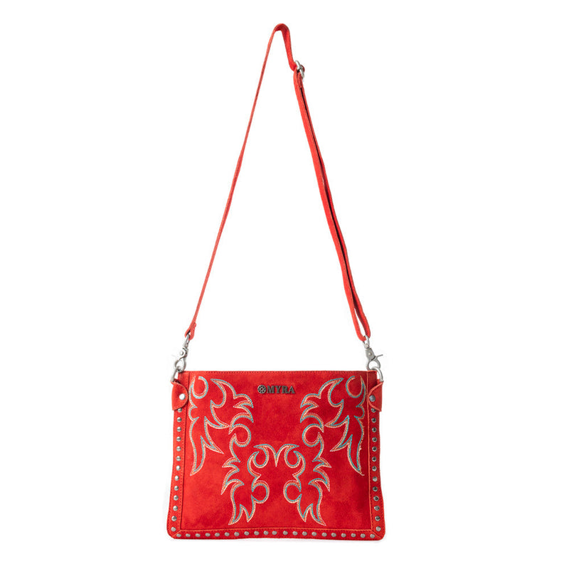 Texas Rose Western Embroidered Leather Bag
