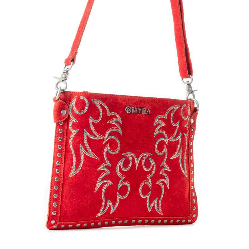 Texas Rose Western Embroidered Leather Bag