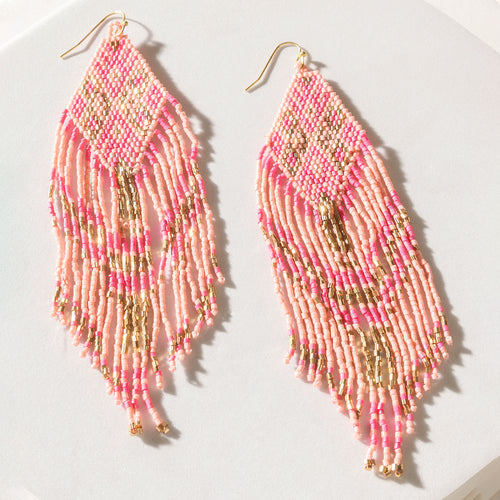 Rosabelle Fringe Earrings in Blush Pink