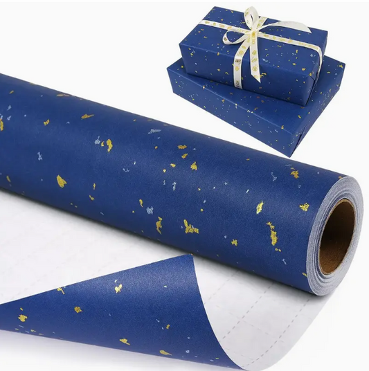 43cmx3m Blue Gold Fleck