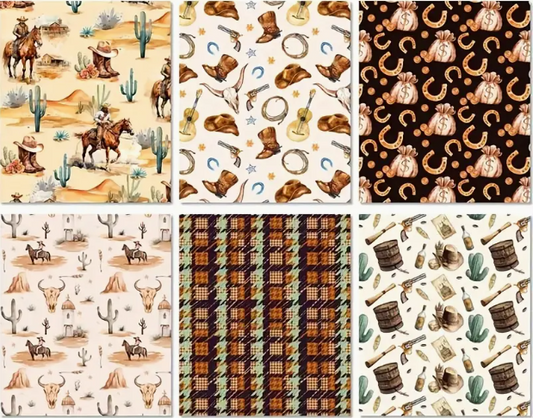 Gift Wrap | Flat Wrap - Cowboy Assorted Designs
