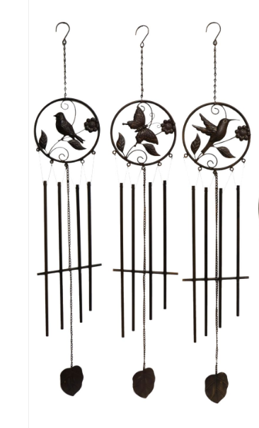 Metal Heavy Duty Wind Chime Birds 127cm Assorted Each