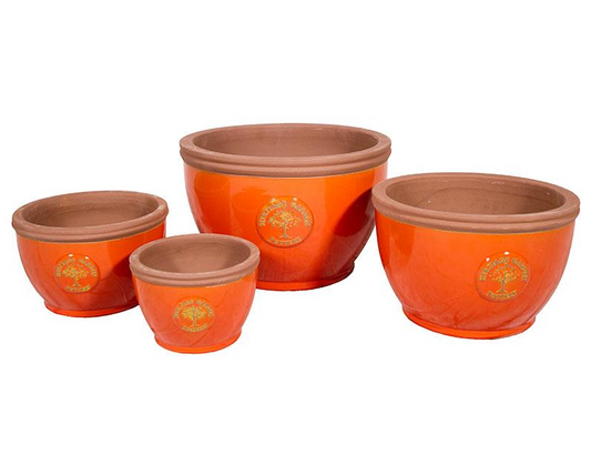 (2/4) Glazed Orange Summer Pot 31x20cm(H)