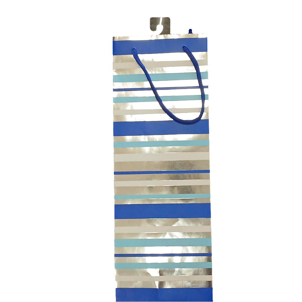 GIFT BAG BOTTLE BLUE SILVER