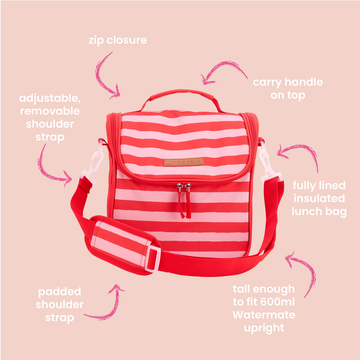Picnic Lunch Bag - Red Stripe