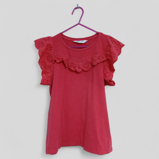 (9-10JNR) H&M | Lace Shoulder Blouse