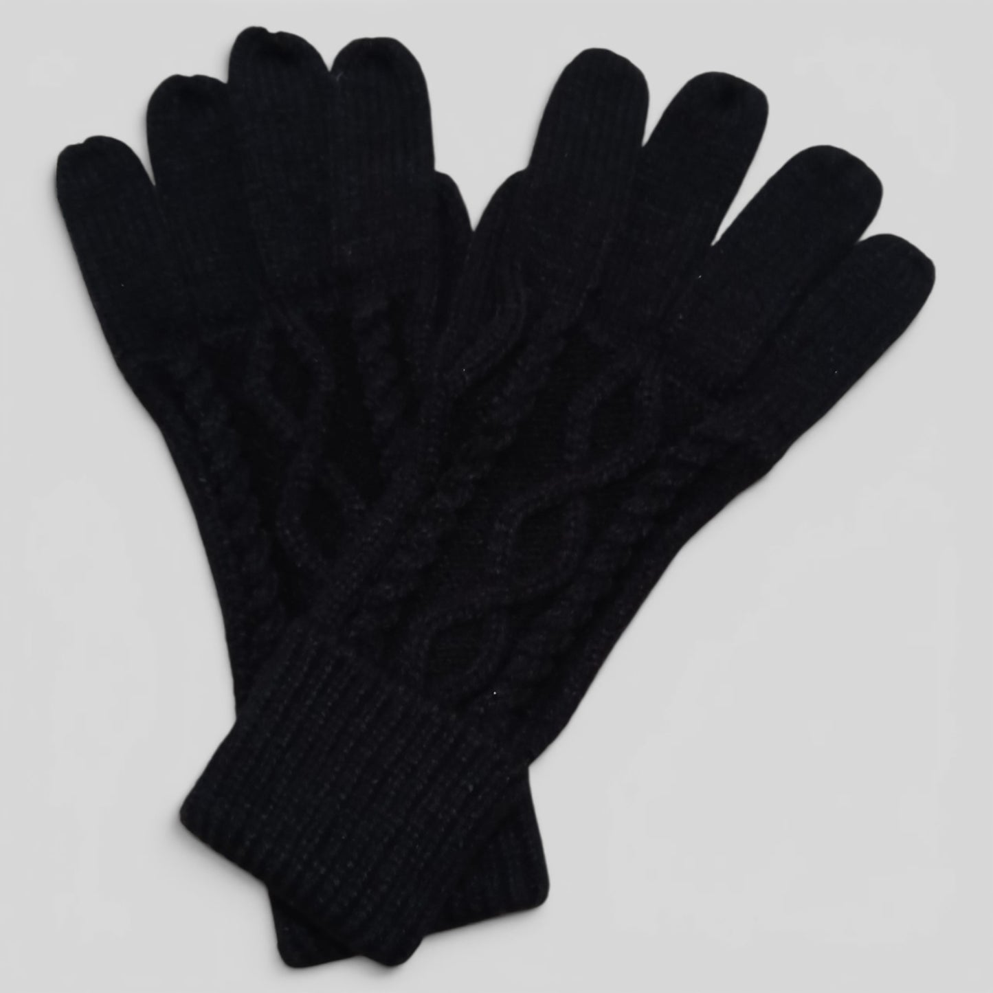Knit Black Gloves