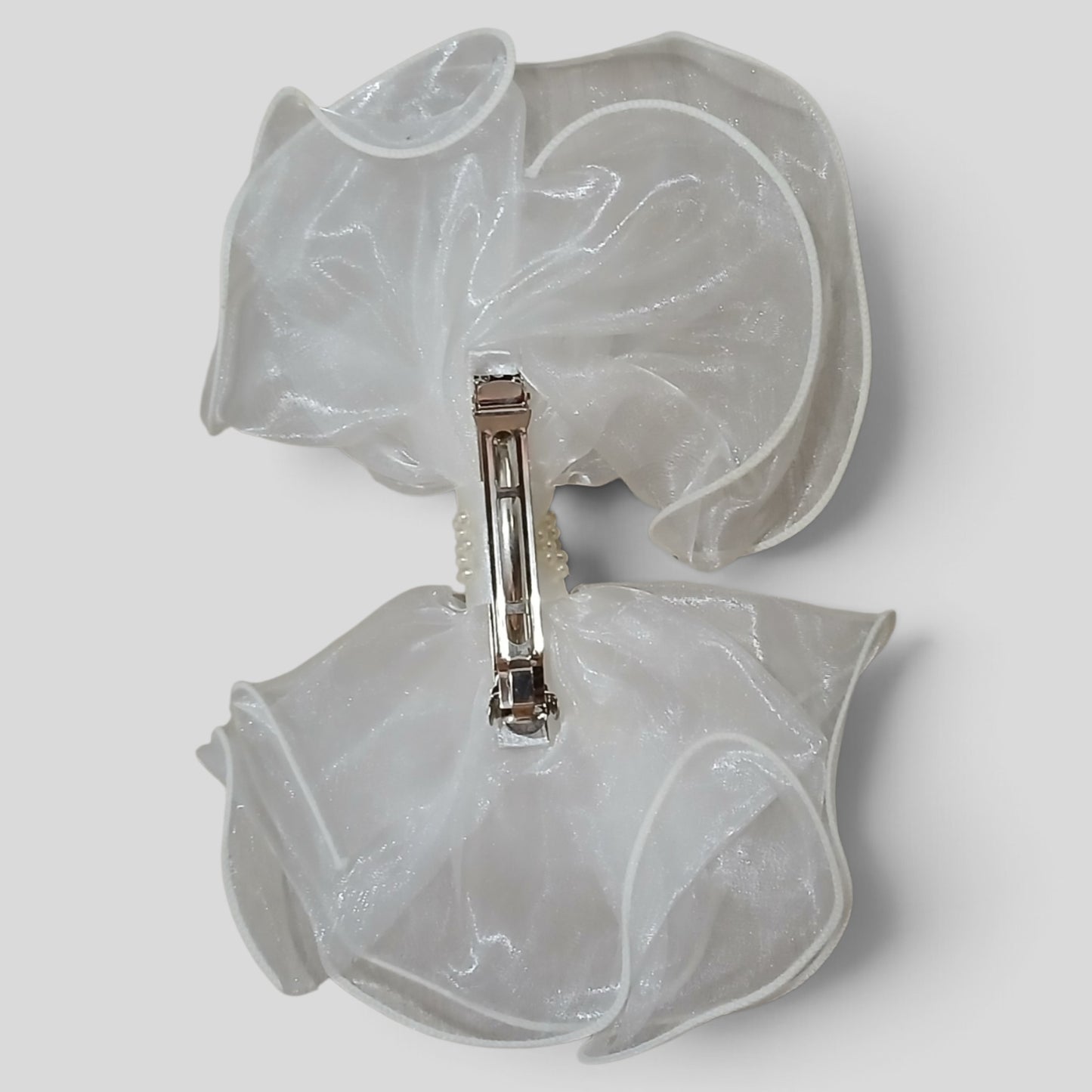 Hair Clip White Pearl Bow