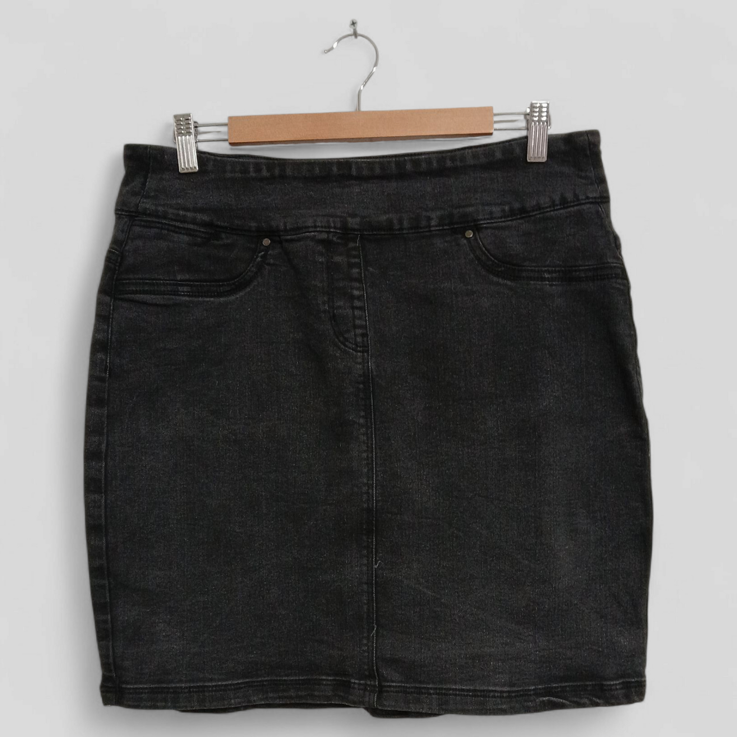 (12) Rivers | Black Denim Skirt