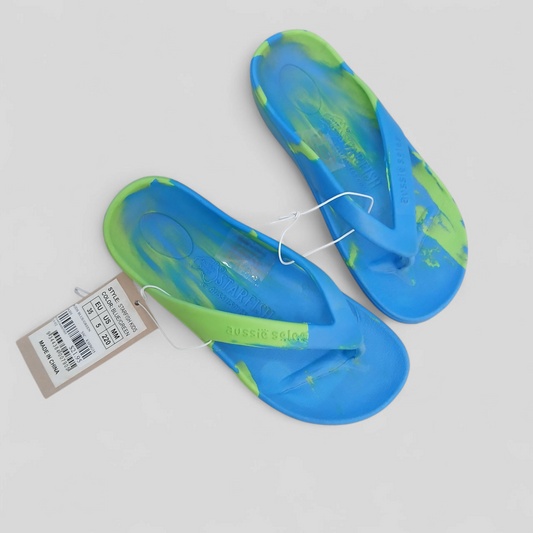 (35) AUSSIE SOLES | KIDS STARFISH | BLUE/GREEN