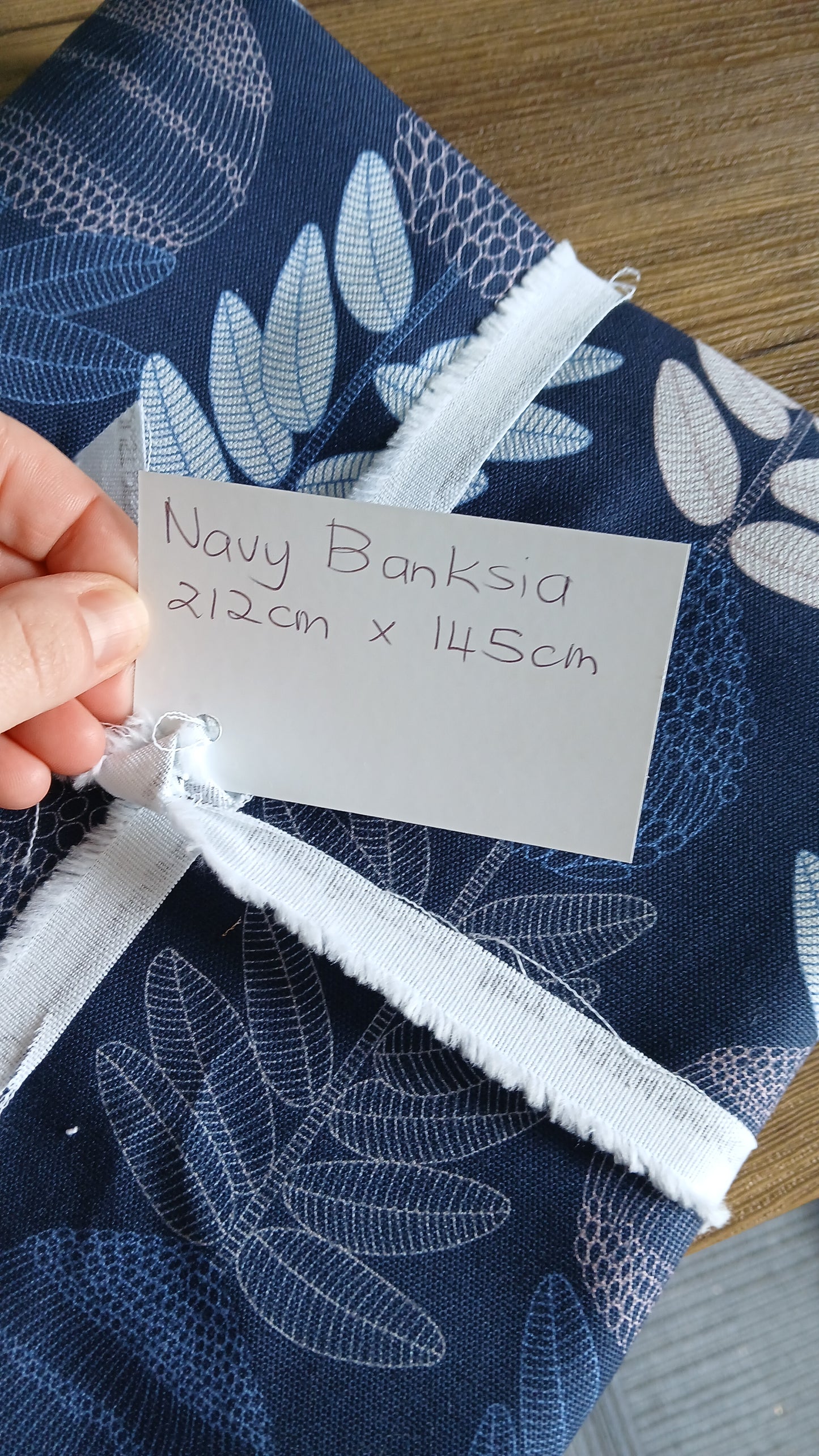 Table Cloth | Navy Banksia | 212x145cm | Perfectly Imperfect by Weareable Art