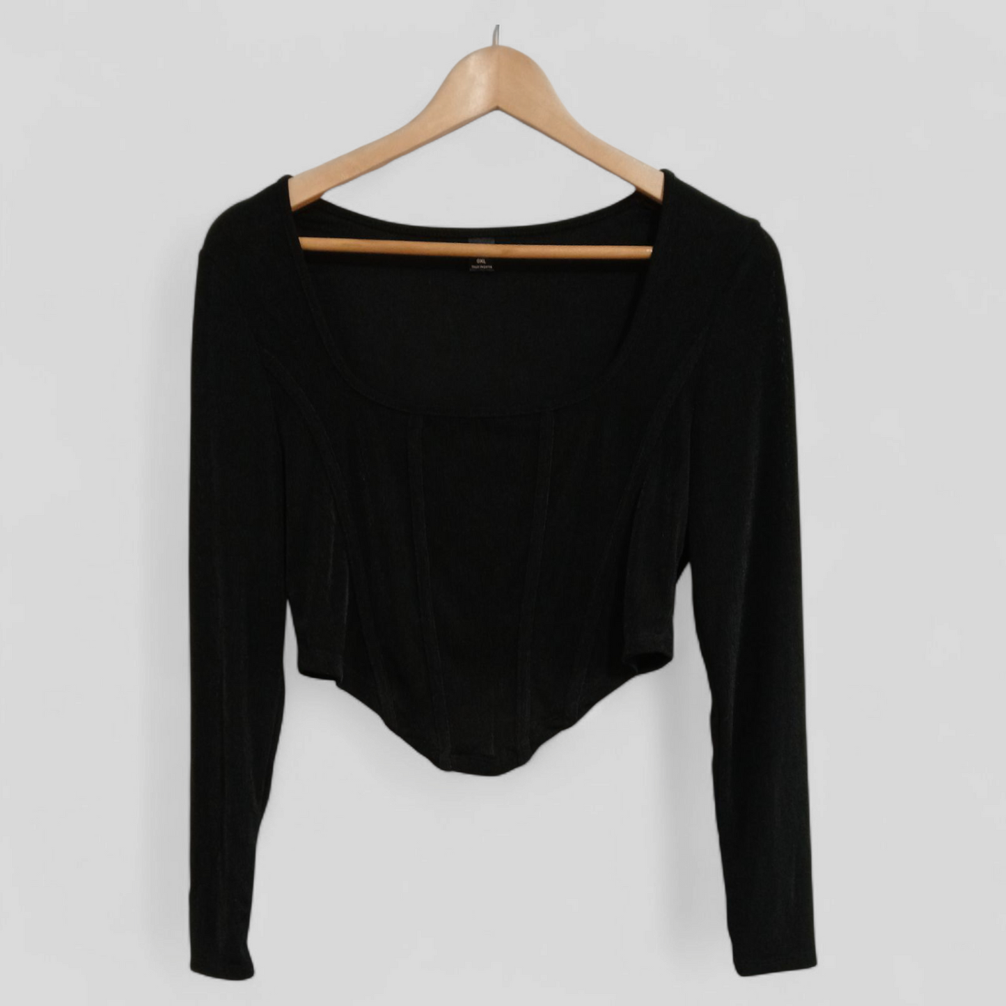 (0XL) Shein Curve | L/S Black Blouse