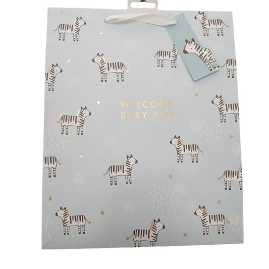 Gift Bags | Large - Baby Boy Zebra