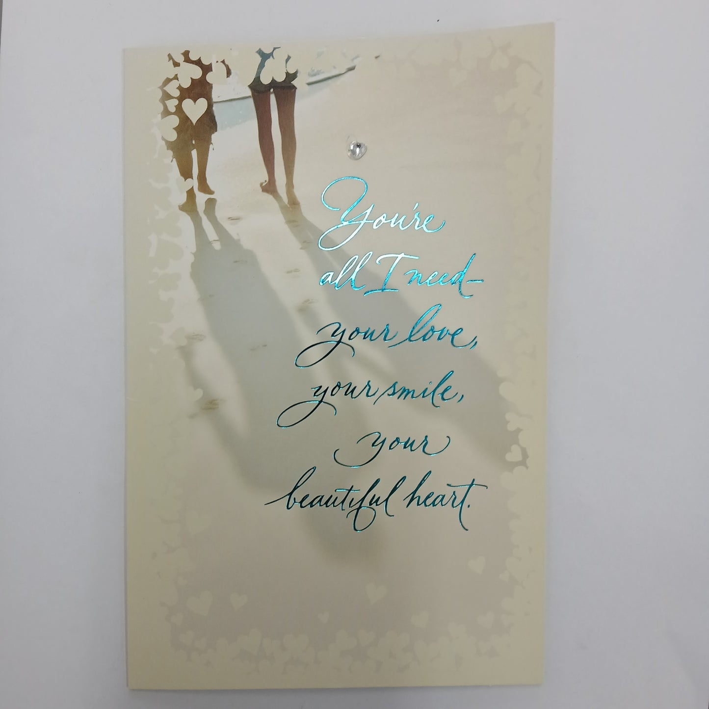 Blank/ Open Card | Love/Walking on the Beach