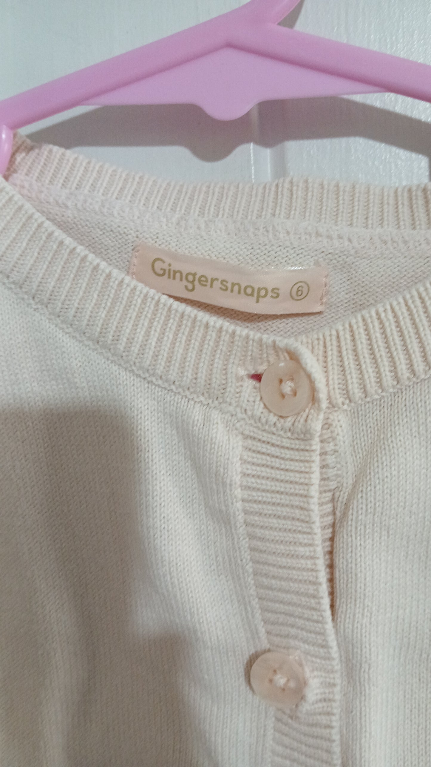 (6JNR) Gingersnaps | Pink Cardi