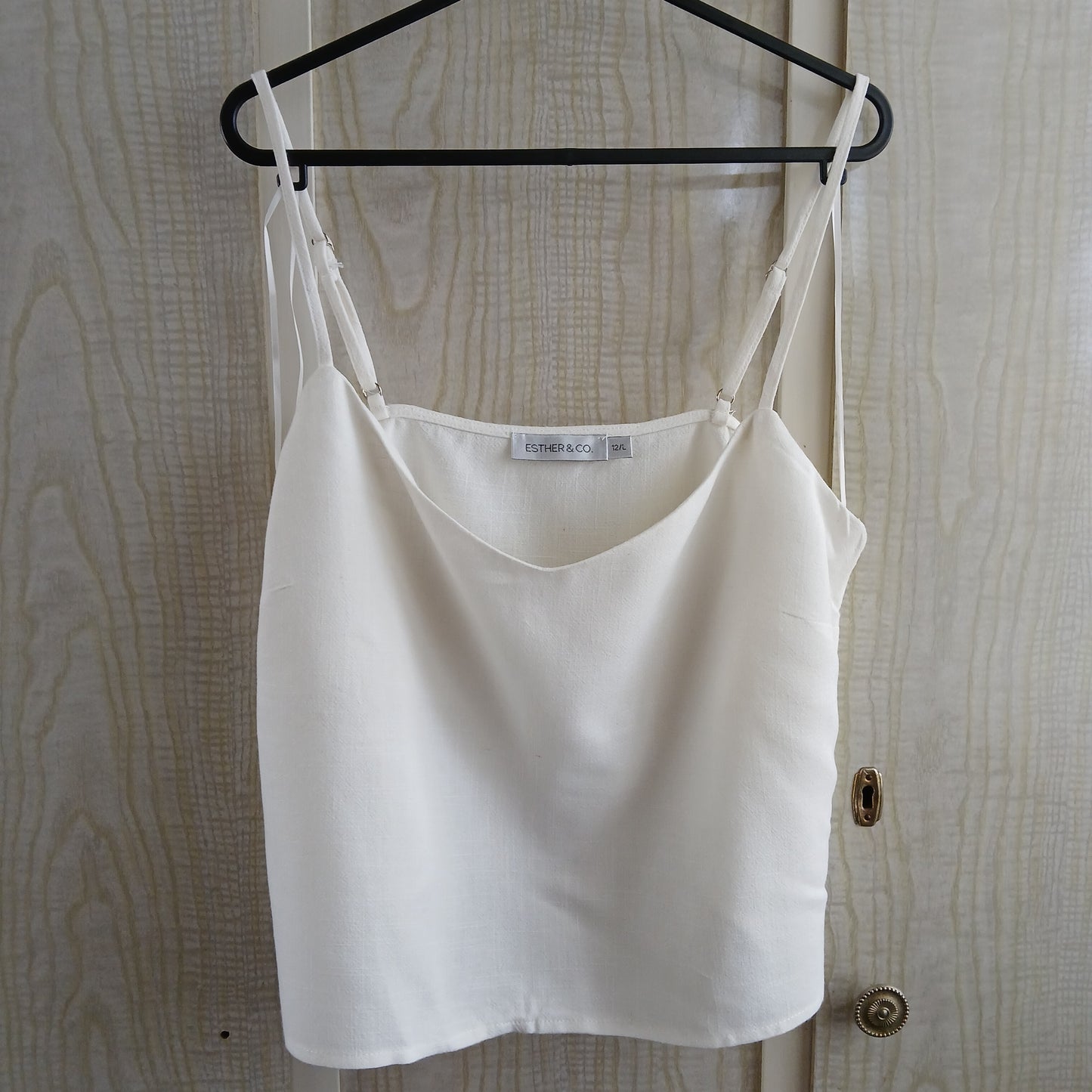 (12/L) Esther&Co White Crop Blouse
