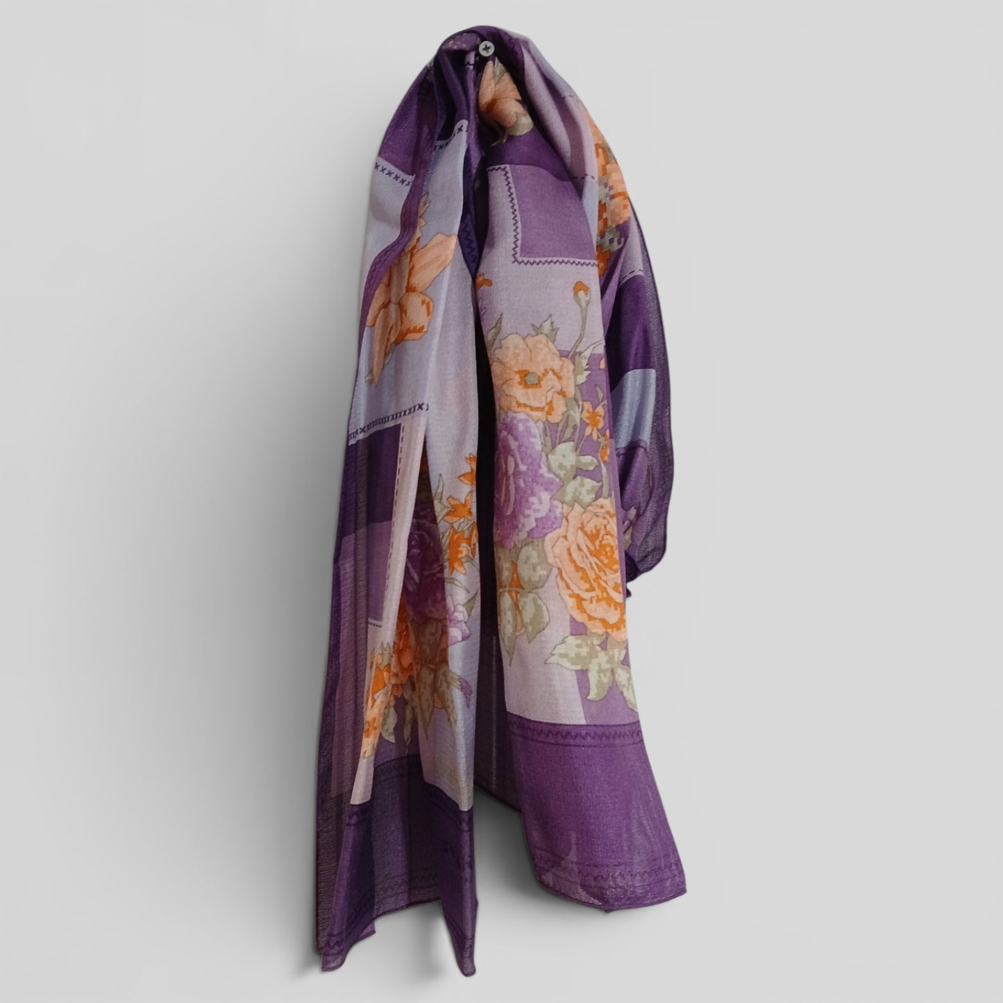 Scarf | Purple Orange Flowers